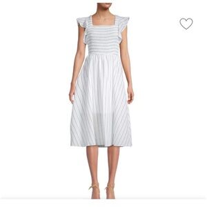 HL AFFAIR
Striped Smocked Midi Flare Dress